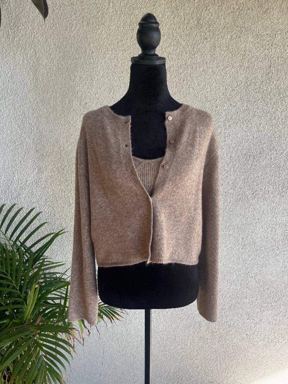 Brown Cardigan and Tank Top Set